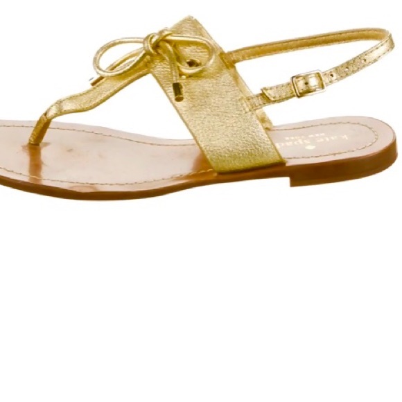 Kate Spade Gold Carolina Thong Sandal sz 8.5 EUC - Picture 8 of 12
